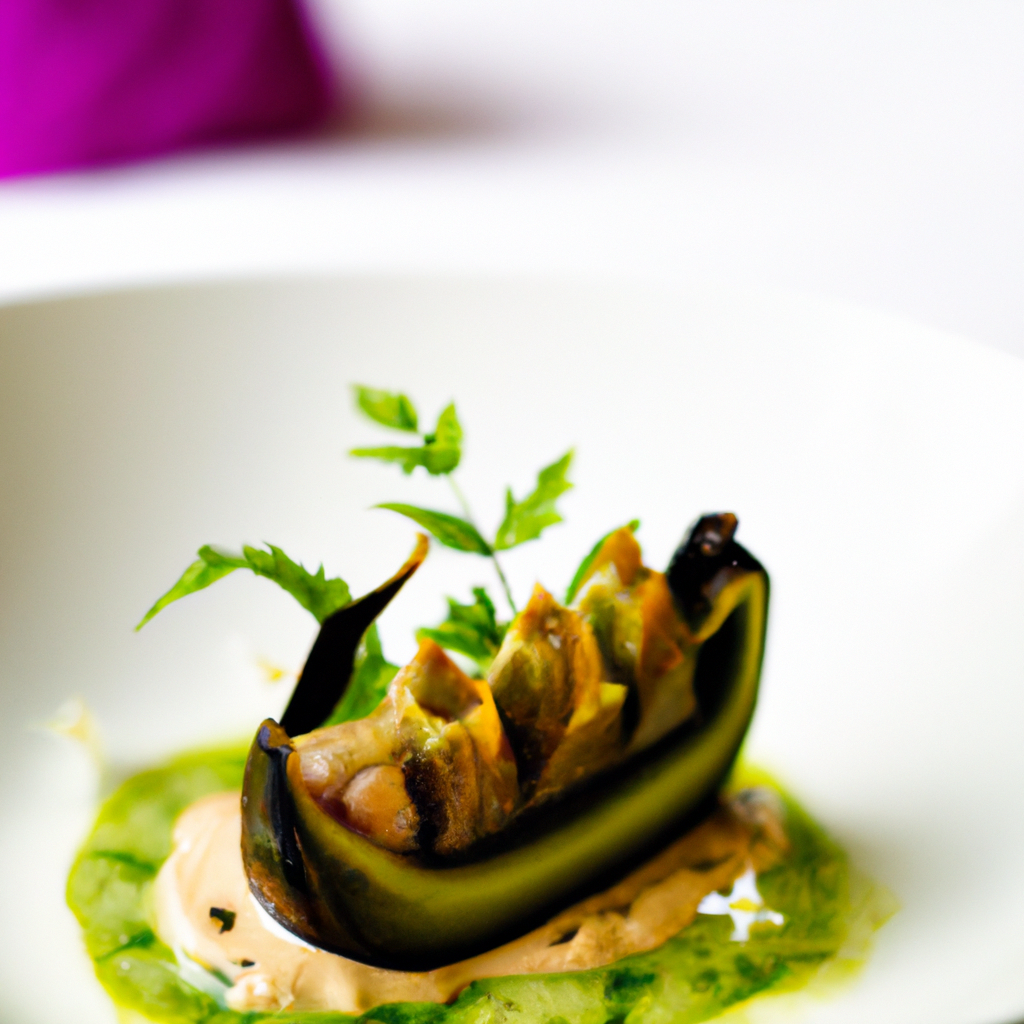 eggplant bonito green french style appetizer